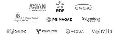 Logos Axian, EDF, Engie, La Plateforme Verte, Primagz, Schneider Electric, Suez, Vallourec, Veolia, Voltalia