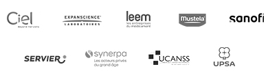Logos Ciel, Expanscience, Leem, Mustela, Sanofi, Servier, Synerpa, UCANSS, UPSA